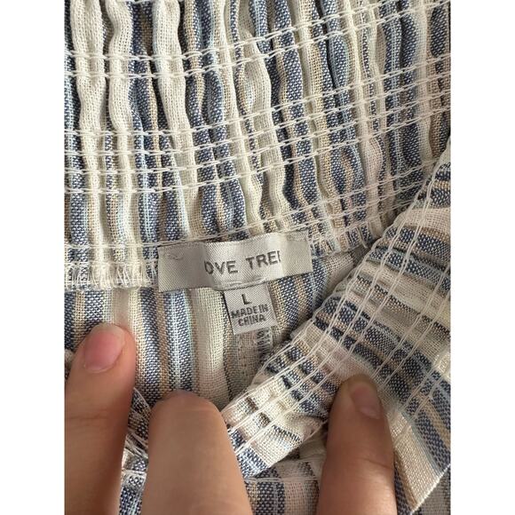 Love Tree Linen Blend Wide Leg Striped Pants NWOT Size Large - Picture 5 of 11